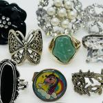 Lot of 35 Vintage Costume Rings – Mixed Styles