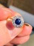 Edwardian Royal Blue Sapphire & Diamond Engagement Ring