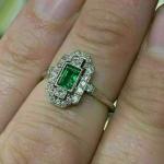 Art Deco 1.52Ct Emerald Cut Engagement Ring