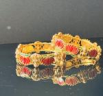 Lotus Antique Bangle Set for Women - 2 Pieces
