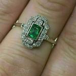 Art Deco 1.52Ct Emerald Cut Engagement Ring