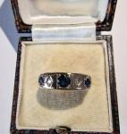 Vintage 9ct Yellow Sapphire Diamond Band Ring