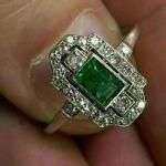 Art Deco 1.52Ct Emerald Cut Engagement Ring