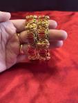 Lotus Antique Bangle Set for Women - 2 Pieces