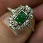 Art Deco 1.52Ct Emerald Cut Engagement Ring