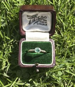 Antique Emerald Engagement Ring in 9ct Gold