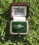Antique Emerald Engagement Ring in 9ct Gold