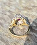 Vintage Ruby and Diamond Cluster Ring