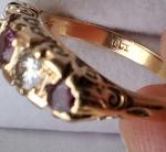 18Ct Gold Ruby Diamond Vintage Eternity Ring Size L/M
