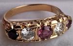 18Ct Gold Ruby Diamond Vintage Eternity Ring Size L/M
