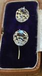 Charming Art Deco Sterling Silver Paste Earrings