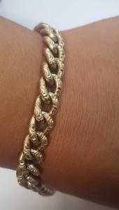 Victorian Engraved Pinchbeck Link Bracelet - 8