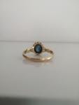 Antique Gold Ring with Sapphire and Diamonds