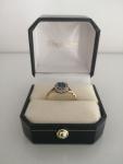 Antique Gold Ring with Sapphire and Diamonds