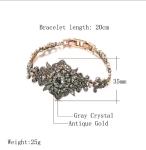 Vintage Gold Bracelet with Dark Grey Crystals