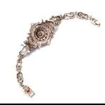 Vintage Gold Bracelet with Dark Grey Crystals