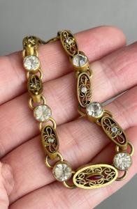 French Belle Epoque Vintage Filigree Link Bracelet