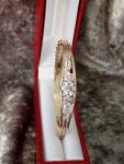 Vintage Rolled Gold Amethyst Paste Bangle 13.7g