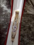 Vintage Rolled Gold Amethyst Paste Bangle 13.7g