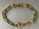 French Belle Epoque Vintage Filigree Link Bracelet