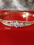 Vintage Rolled Gold Amethyst Paste Bangle 13.7g