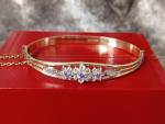 Vintage Rolled Gold Amethyst Paste Bangle 13.7g