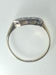Art Deco 18ct Gold Sapphire Diamond Trilogy Ring