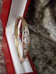 Vintage Rolled Gold Amethyst Paste Bangle 13.7g
