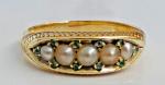 Victorian 15ct Gold Emerald and Pearl Ring