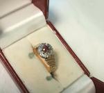 1848 Antique Diamond and Ruby Gold Ring Size O