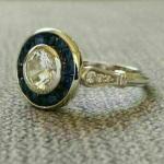 Vintage 2.00 Ct Round Sapphire and Diamond Ring