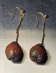 Victorian 9ct Gold Nut Antique Earrings
