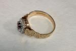 1848 Antique Diamond and Ruby Gold Ring Size O