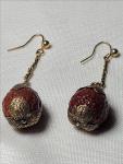 Victorian 9ct Gold Nut Antique Earrings