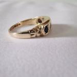 Vintage 9ct Yellow Sapphire Diamond Band Ring