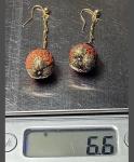 Victorian 9ct Gold Nut Antique Earrings