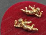 Vintage Gold Cherub Angel Stud Earrings