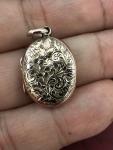 Edwardian 9ct Rose Gold Engraved Oval Locket