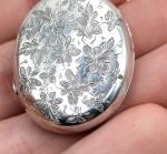 Victorian Silver Oval Locket Pendant from 1880