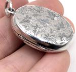 Victorian Silver Oval Locket Pendant from 1880