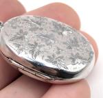 Victorian Silver Oval Locket Pendant from 1880