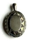 Art Deco Silver Locket Pendant with Hair