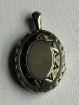 Art Deco Silver Locket Pendant with Hair