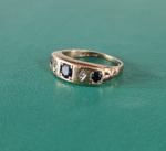 Vintage 9ct Yellow Sapphire Diamond Band Ring