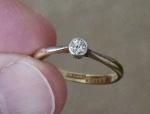Dainty Art Deco Diamond Gold & Platinum Ring