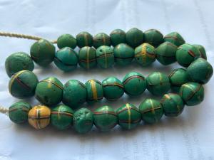 Antique Venetian Green King Bead Necklace