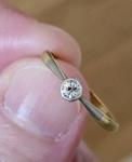 Dainty Art Deco Diamond Gold & Platinum Ring