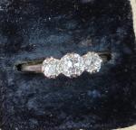 Antique Old Cut Diamond Trilogy Ring