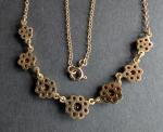 Bohemian Rose Cut Garnet Flower Necklace