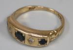 Vintage 9ct Yellow Sapphire Diamond Band Ring
